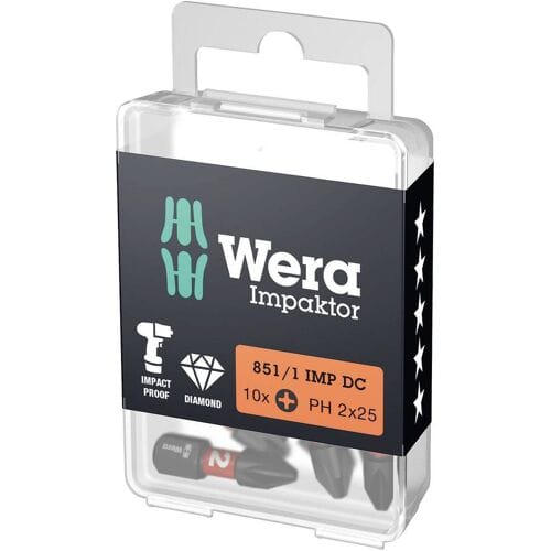 Wera 851/1 Impaktor DC Phillips Bit PH3 x 25mm VE=10 - 05057617001