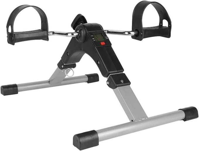 Mini Hometrainer - Pedaal Trainer - Actieve Revalidatie - Inklapbaar Display - 33 x 26 x 37 cm - Zwart Zilver