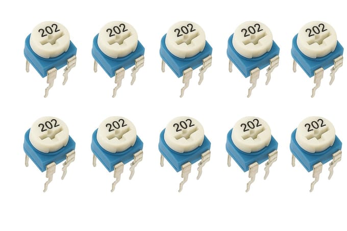 Weerstand regelbaar 2K Ohm RM-065 Trimpot Trimmer Potentiometer 10-stuks RM065-202