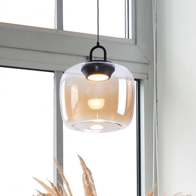 LumenXL Hanglamp - amber glas - verloop Zahra - 3-staps dimbaar