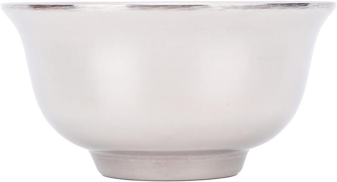 Scheerkom - Schuimbeker - Romig schuim maken - Brede opening - 9 cm breed - Zilverkleurig