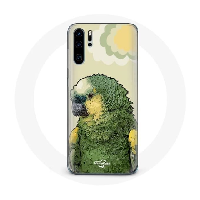 Coque - MANIACASE - Huawei P30 - Souple - Vert - Perroquets vert