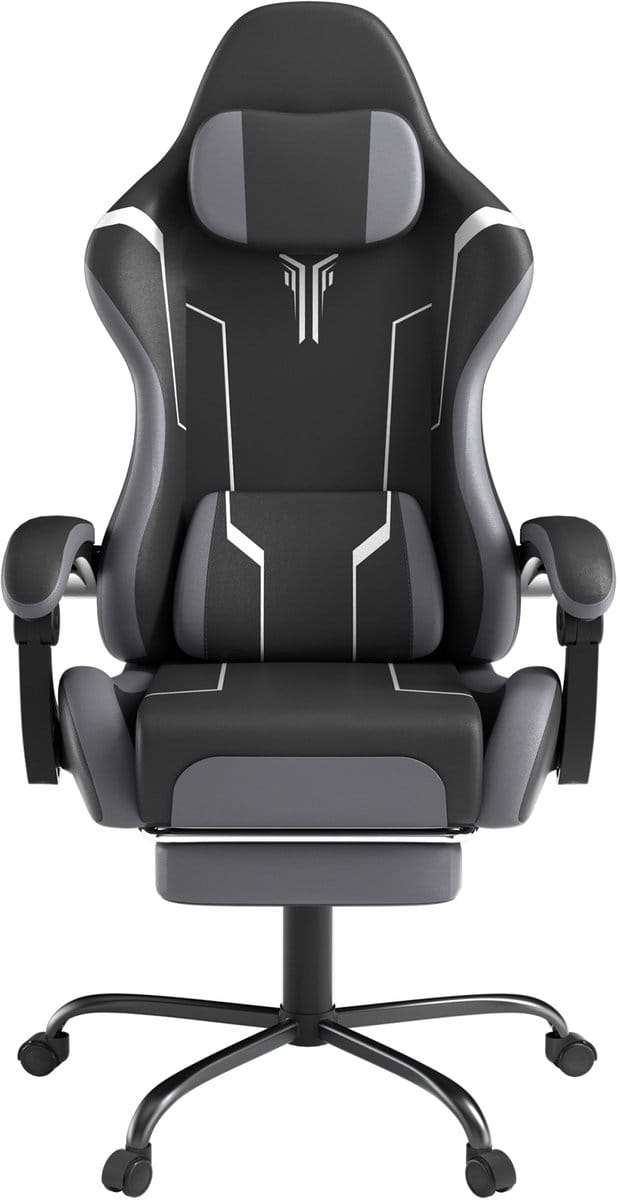 ACXIN Gaming Stoel Ergonomisch - Met Massage & Voetensteun - Zwart-Grijs-Wit