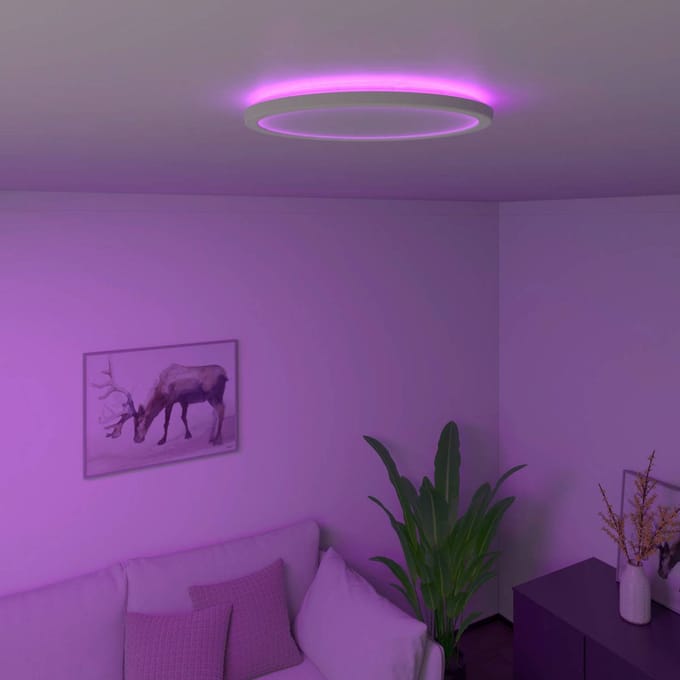 Calex Halo Slimme Plafonnière - Smart Plafondlamp 30cm - RGB en Warm Wit Licht - Wit