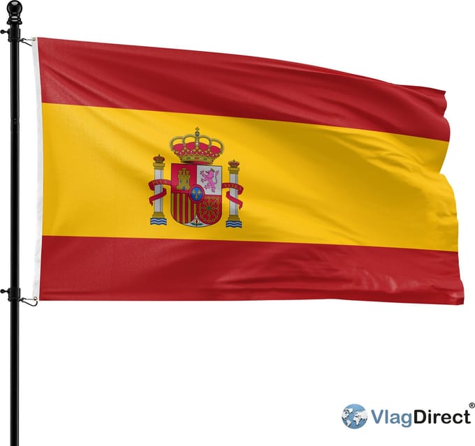 VlagDirect - Spaanse vlag - Spanje vlag - 90 x 150 cm.