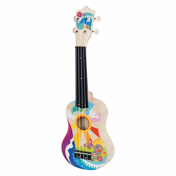 Goki Wooden Ukulele Flower Power