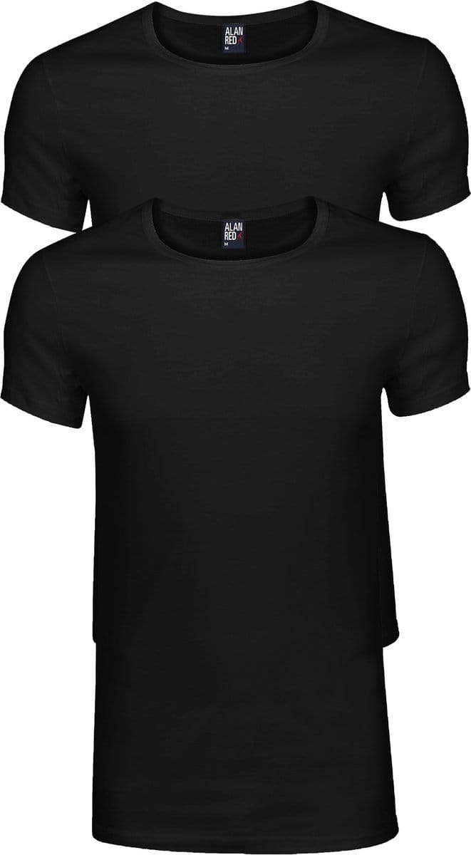 Alan Red Brede Ronde Hals James (2Pack) Zwart - Maat M - Heren - Basic T-shirt