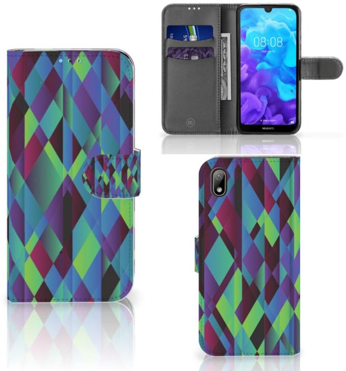 Huawei Y5 (2019) Book Case Abstract Green Blue