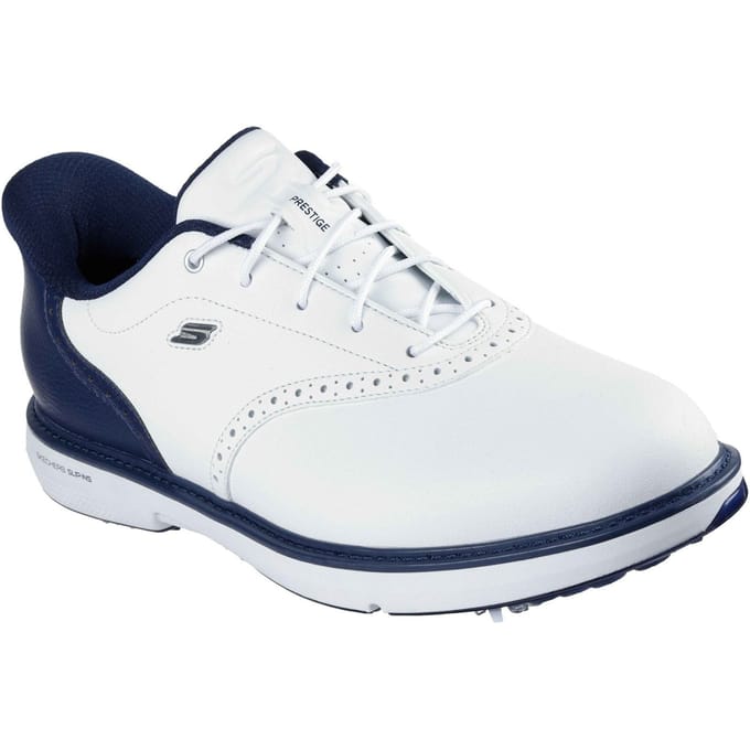 Skechers GO Golf Prestige Leren Herenschoenen Wit/Navy
