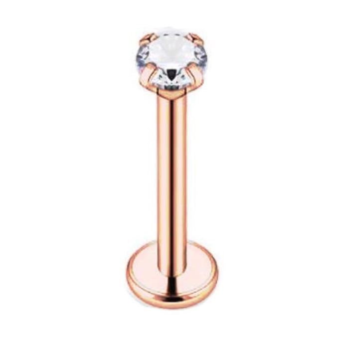 Rosegoud Met Steen - Tragus / Helix / Labret Piercing