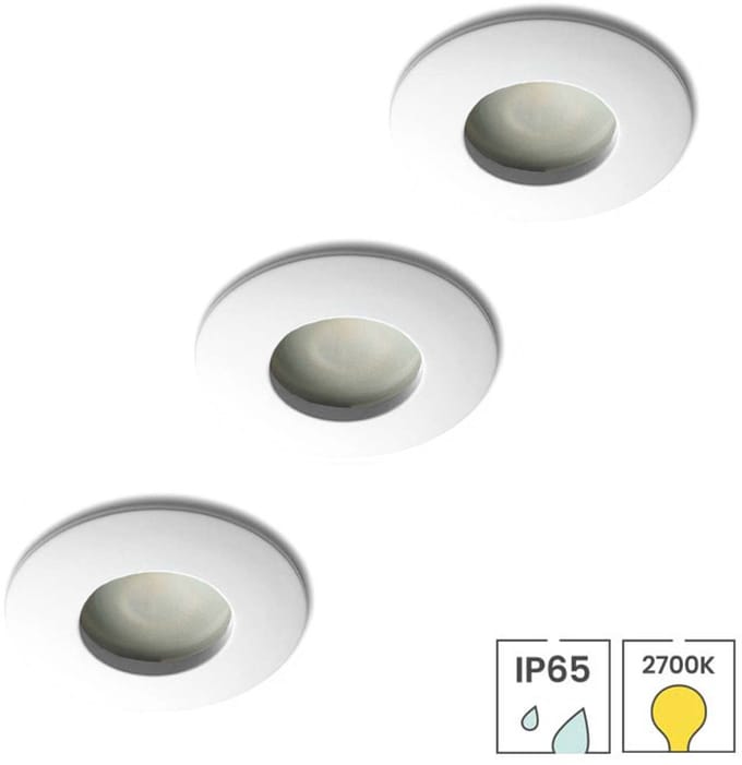 Lybardo - Inbouwspots badkamer 3-pack + Philips LED Spot 3.5W - Warmwit Licht