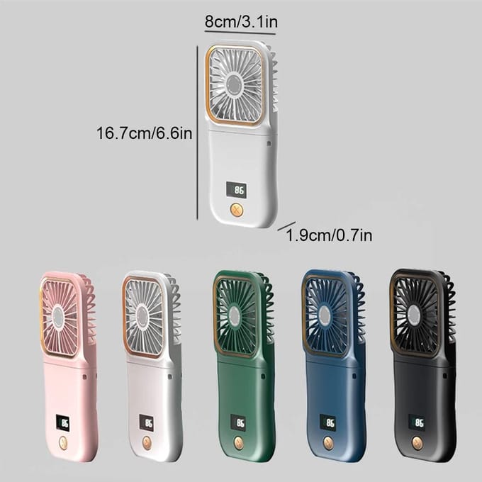 Hangende Nekventilatoren Mini Draagbaar Opvouwbaar USB Opladen Powerbank Draagbare Handheld Desktop Multifunctionele Ventilator