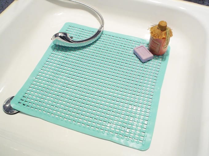 Papillon antislip douchemat noppen Aqua Blauw - 53x53 cm pvc
