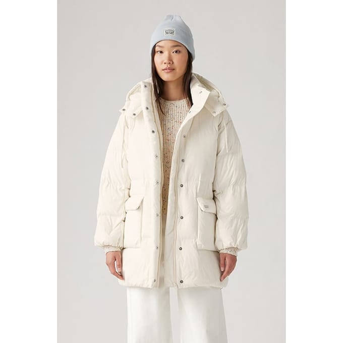 Levi's Mid Puffer Coat In Ecru Taglia: L | Parka Outlet | Donna | Marrone