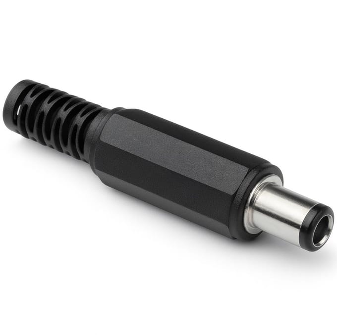 Goobay DC-stekker met knikbeveiliging, diameter 2,5 mm x 5,5 mm