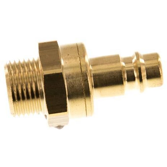 Messing DN 7.2 (Euro) Luchtkoppeling Insteeknippel G 3/8 inch Buitendraad Double Shut-Off