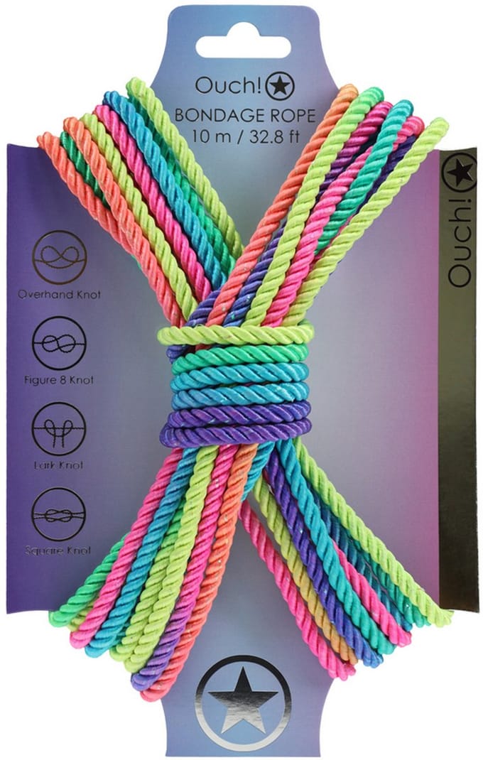 Ouch! by Shots - Polyester Bondage Touw - 10 m - Multicolor Helder