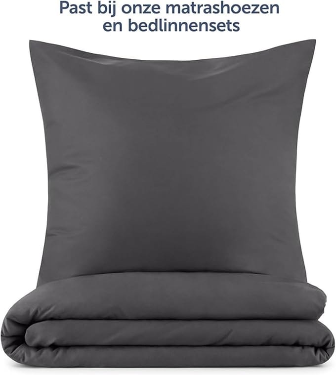 Famanu - Set van 2 kussenslopen 40 x 60 – kussensloop, kussensloop van zachte, geborstelde microvezelstof, antraciet