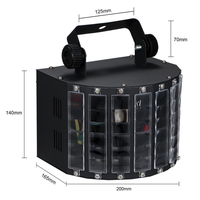 Neoglint 100240 V 24W RGBW-LED's 7-kanaals DMX 512 Spraakgestuurde stembediening Automatische bediening zwart
