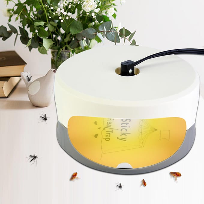 Elektrische Kleverige Vlooienvanger Lamp Niet-giftige Ongedierteval Huishoudelijke Vliegenvanger white