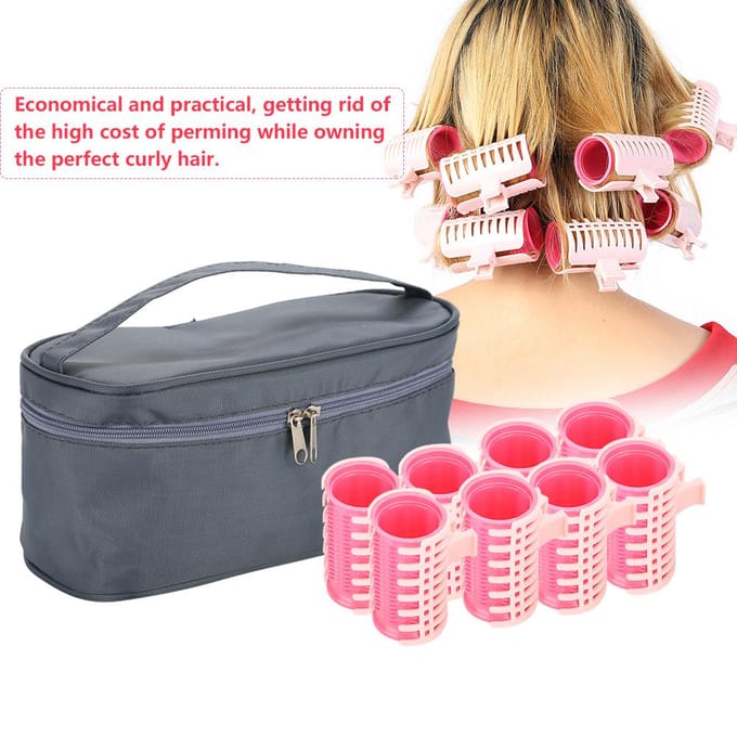 Plastic Hittebestendige Haarkruller Roller Grote Grip Handmatige Haarstyling Tools 8 Curling Irons & Bag