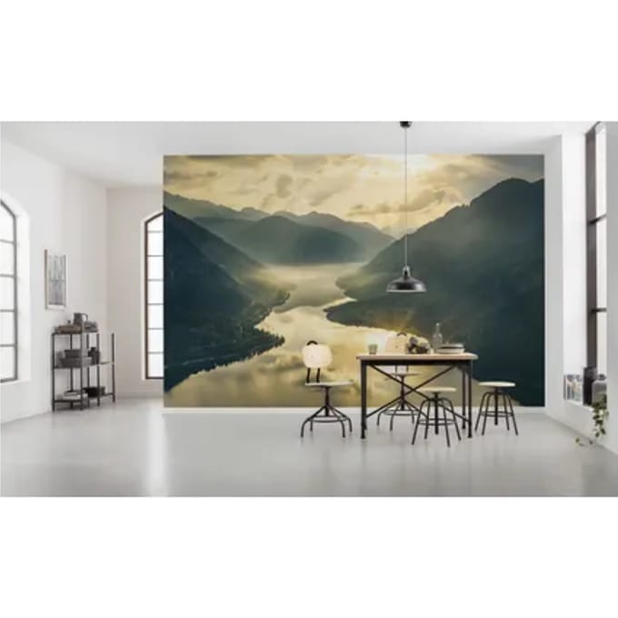 Fotobehang Gold Mountains - Meerkleurig - 2,50m X 400cm