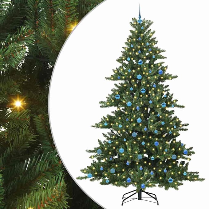 vidaXL - Kunstmatige - Hinged - Kerstboom - Groen - 240 - cm - PVC - en - Staal