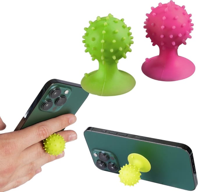 Hama Set van 2 zuignaphouders groen/roze