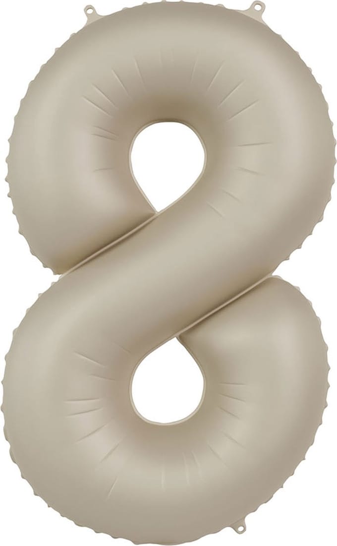 Folieballon Cijfer 8 - Creamy Latte - Ultra Matt - 86 cm