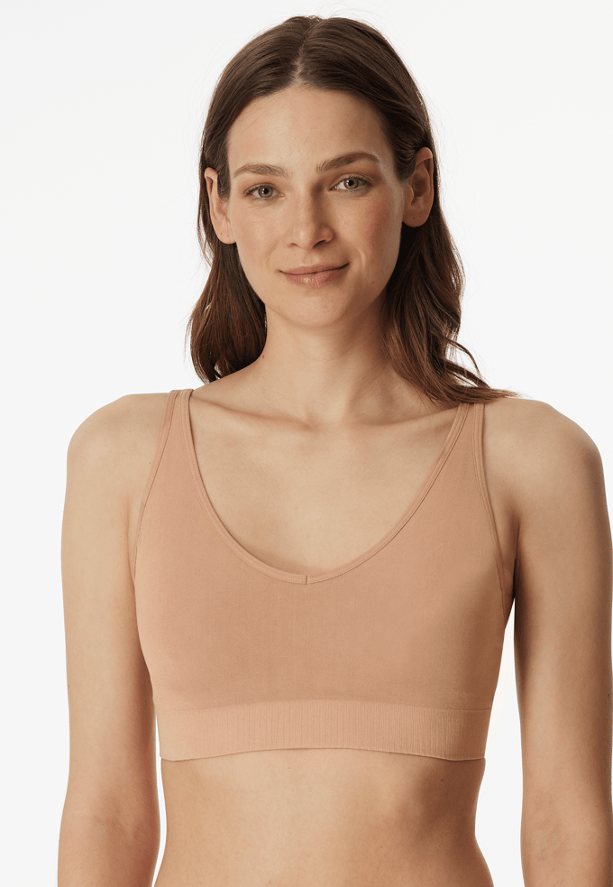 Zachte BH met uitneembare pads, kleur maple - Classic Seamless M
