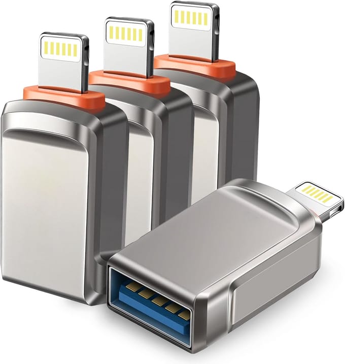 4x Geschikt voor Lightning naar USB 3.0 Adapter - USB Kaart Lezer - Geschikt voor iPhone en iPad - Converter