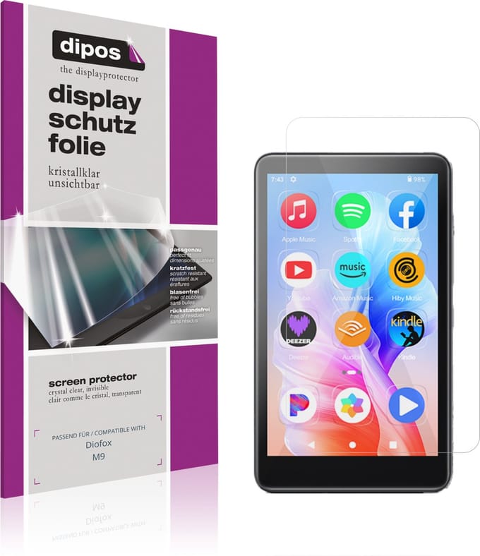 dipos – 4x Beschermfolie geschikt voor Diofox M9 | Krasbestendige & heldere Screenprotector Ultra-Thin