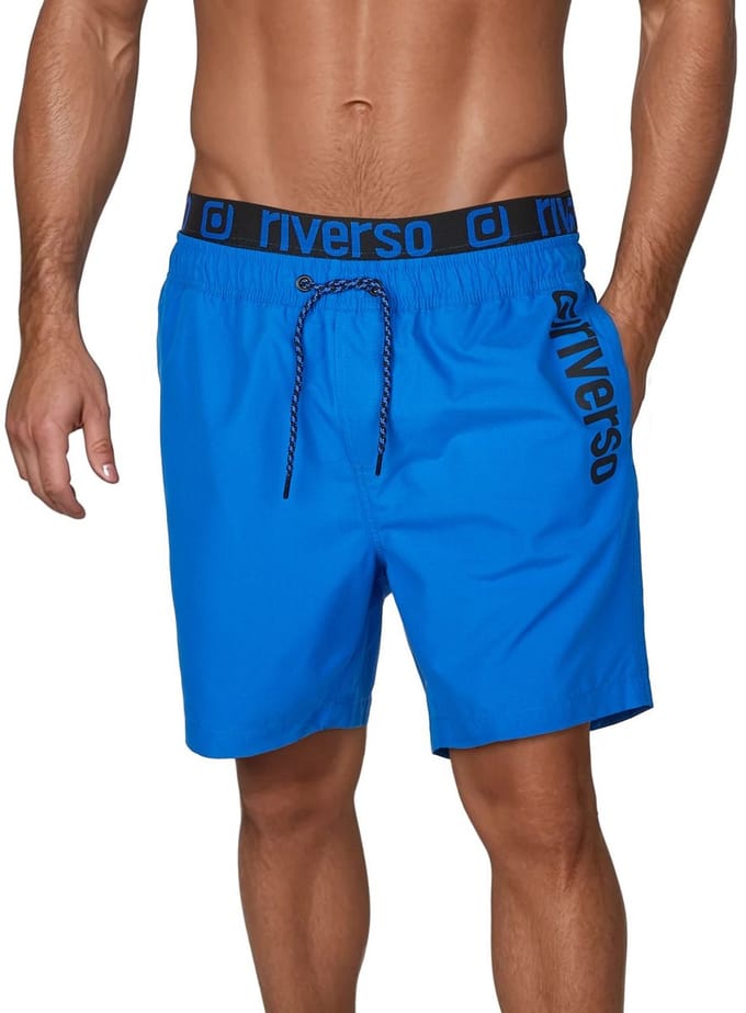 riverso Heren Short RIVBobby regular fit Blauw L Volwassenen Zwembroek met Print