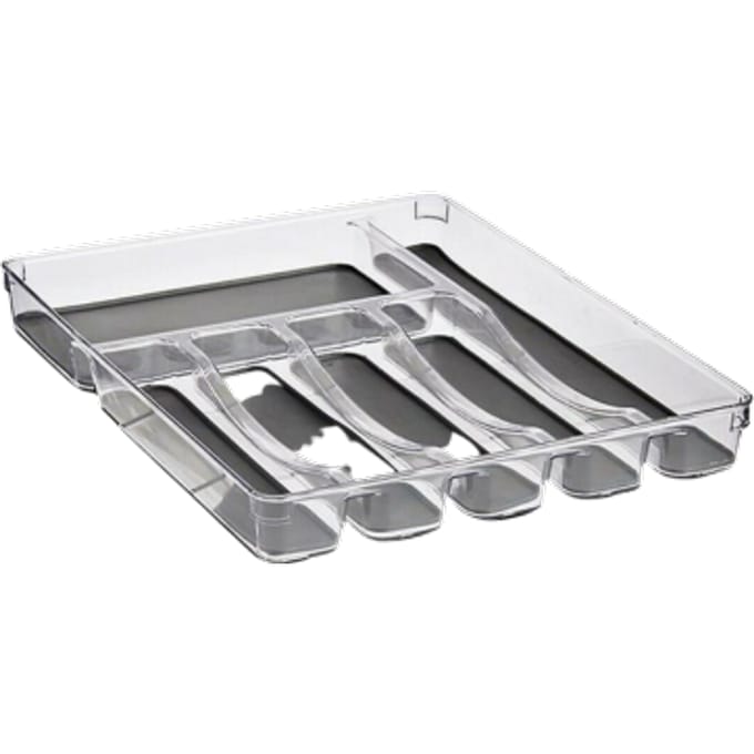 Drawer Organizer Grey Transparent Plastic Silicone (32,3 x 4,5 x 40 cm)