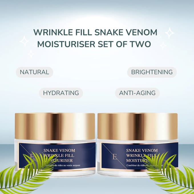 2 x Wrinkle Fill Slangengif Moisturiser 50ml