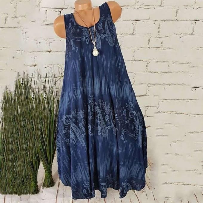 Zomer Mode Dames Digitale Print Jurk 5XL gray