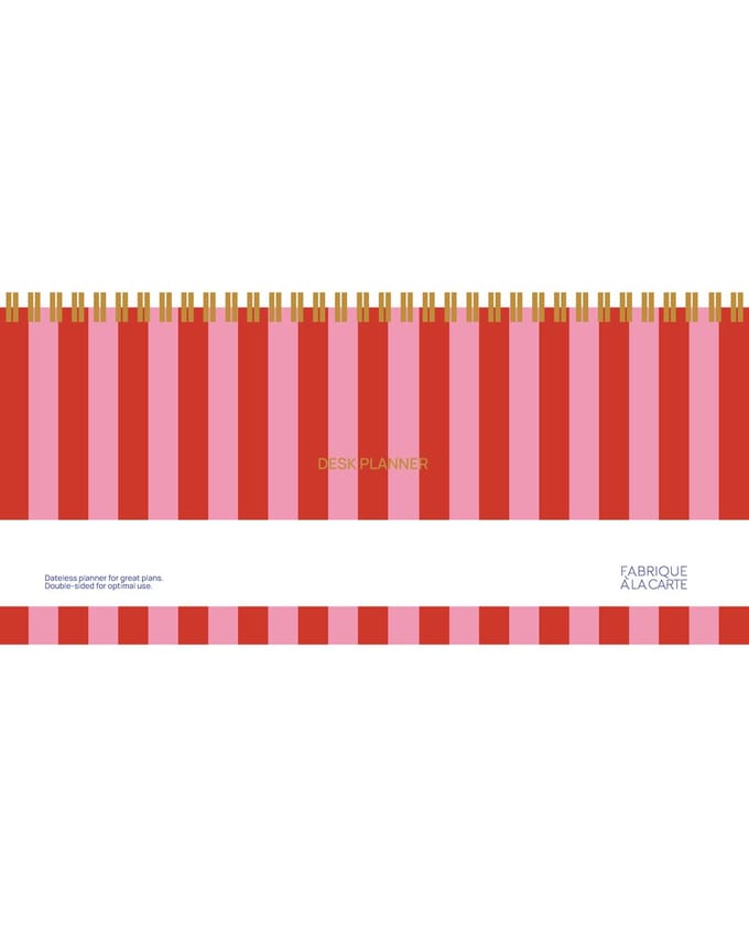 Fabrique - Bureauplanner - strepen roze rood - niet jaargebonden