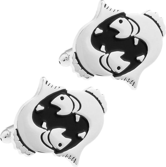 Amanto Manchetknopen Vissen - 316L Staal - Horoscoop - 22x24mm
