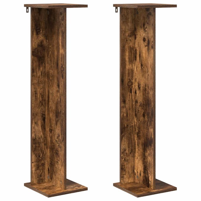 vidaXL - Plantenstand - 2 - st - Gerookt - eiken - 25 - x - 25,5 - x - 100,5 - cm