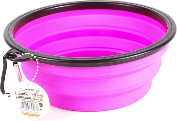 Benson Hondenvoerbak - Kattenvoerbak - Ø 19 cm - Opvouwbaar - Roze
