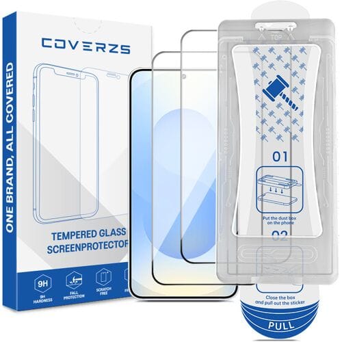 Coverzs Screenprotector - Geschikt voor Samsung Galaxy S26 - Tempered Glass - Met Montage Frame (2-Pack)