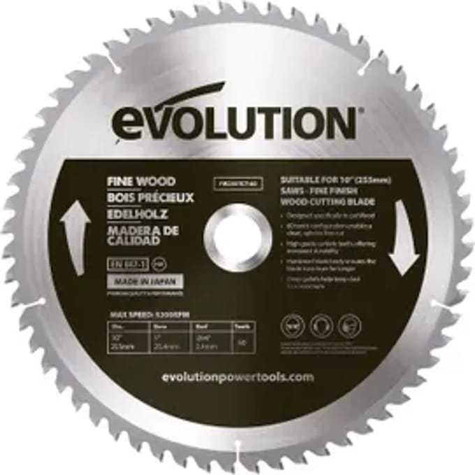 Evolution Cirkelzaagblad Hout Fw255tct-60 - 255mm - 60t - Hardmetaal
