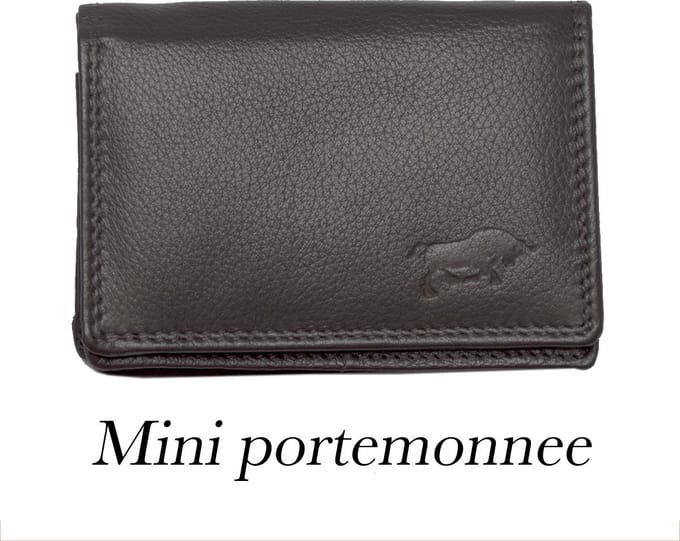 Dames Portemonnee Mini Donkerbruin Leer - Dames Portemonnee Donkerbruin Extra Klein