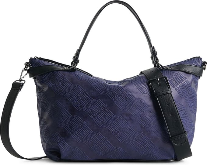 Desigual Handtas Schoudertas Accessoires Logorama Libia Hand Bag Blue Blauw