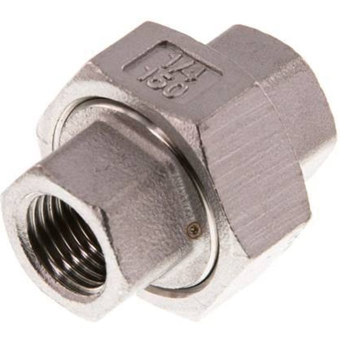 Rechte Koppeling Rp1/4'' Binnendraad RVS Vlakke Afdichting PTFE 16bar
