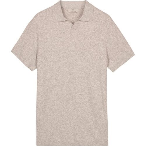 Thomas Maine Polo Pullover Full Needle Rib Placket Single Knit Licht Grijs Melange / male