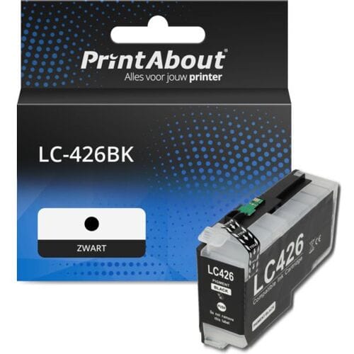 PrintAbout Inktcartridge LC-426BK Zwart geschikt voor Brother
