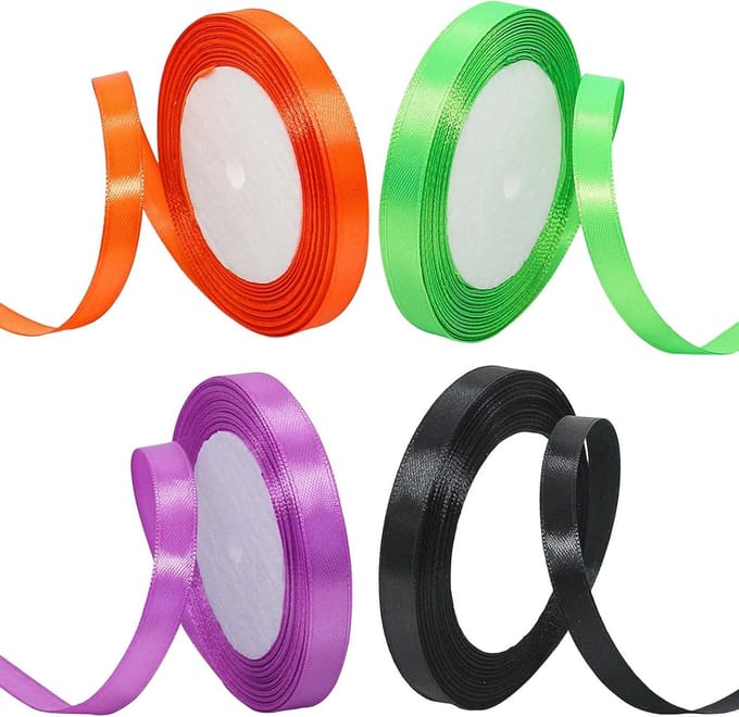 Decoratieve Halloween Ribbons Set van 4 voor Versiering en Creatieve Projecten