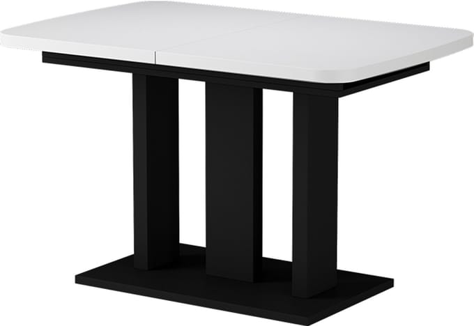 Vicco Eettafel Fenaro, Wit/Zwart, 120-160 x 80 cm 2 delen