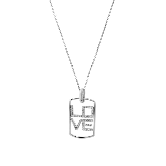 Orphelia Dames 925 Sterling Zilveren Hanger met Ketting - Wit ZH-4368